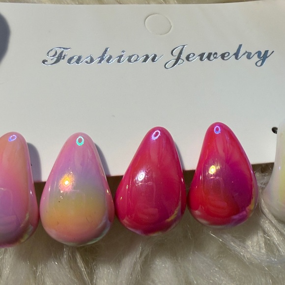 Colorful Teardrop Earrings Set - Picture 3 of 5